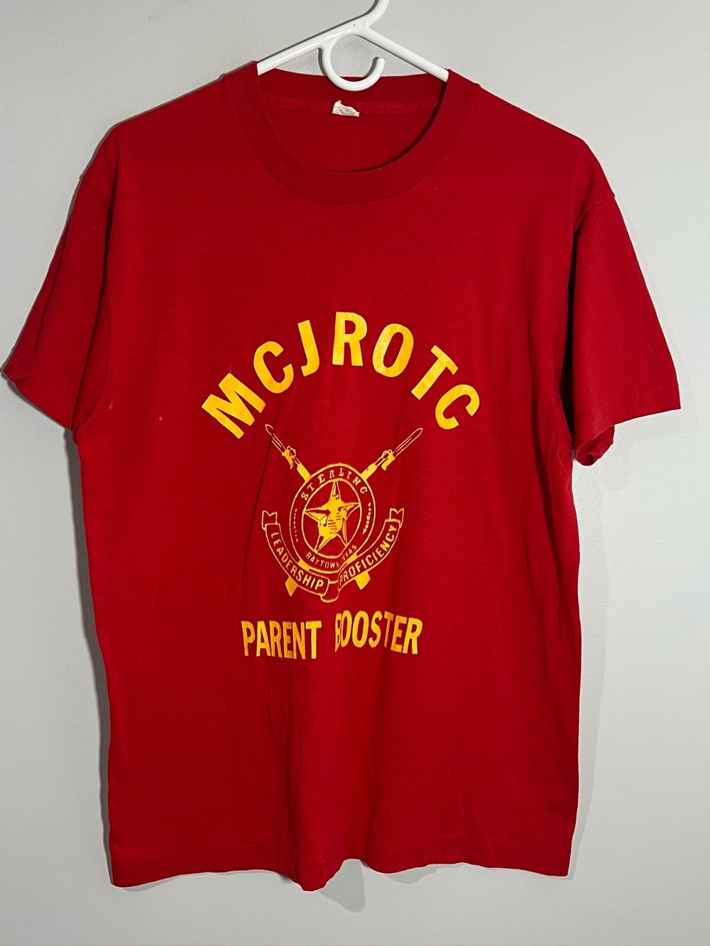 Vintage Marine Crops JROTC Parent Booster Red Single Stitch T-Shirt Mens XL